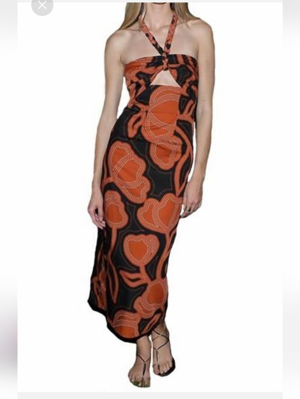 KARINA GRIMALDI summer print maxi dress in tripe Medium